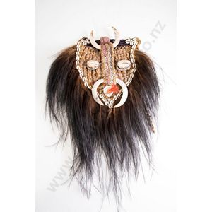 A Papua New Guinea woven Sepik River mask, decorated with…