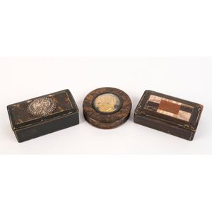 Three antique snuff boxes including silver topped, 'William The…