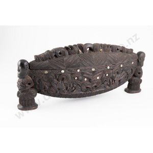 A finely carved ngati tarawhai waka huia (treasure box) by Tene&hellip;