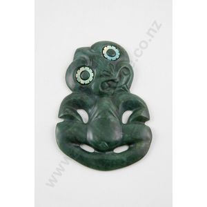 Pounamu hei-tiki by Alan brown (ngati Ruaka), finely carved…