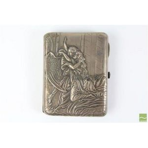 Russian chased silver cigarette case c1908, chased with an…