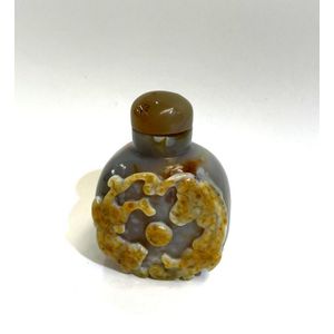 Rare Banded Agate Fish Shape 2024 Snuff Bottle