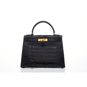 1998 Hermès Kelly 32 Black Leather Top Handle Bag For Sale at 1stDibs