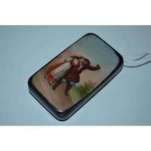 19th century papier mache hand painted snuff box with Russian…