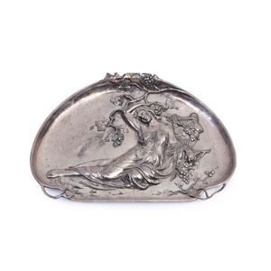 A WMF style Art Nouveau silver plate tray decorated with a…