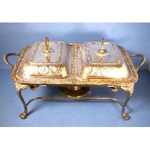 Two Ellis Barker standing plated serving dishes, including…