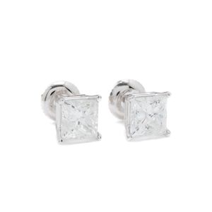 6mm princess cut diamond earrings