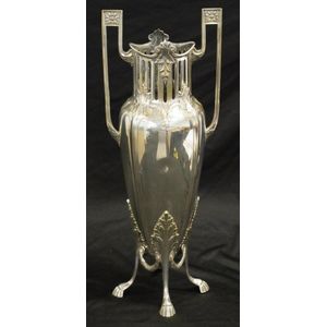 Art Nouveau WMF silver plated vase with maker's mark to bottom…