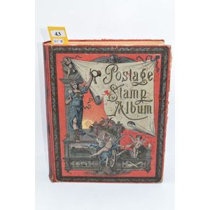 World postage stamp album, full of contents with penny black…
