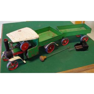 Vintage Mamod live steam wagon, with separate trailer, burner &…