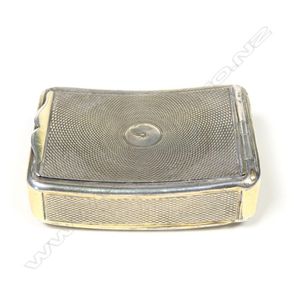 A George III silver snuff box, the exterior with machined…