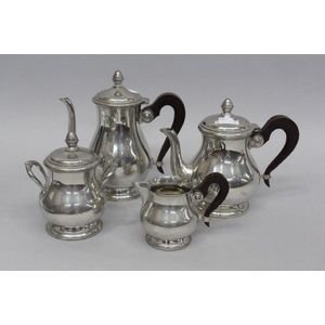 Four piece French silver plate tea set, 22 cm high & shorter (4)