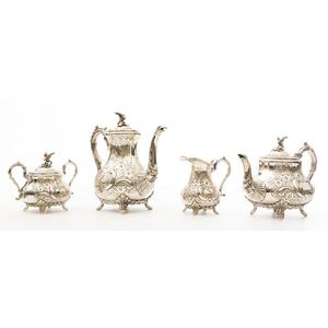 A James Dixon and Sons silver plate tea and coffee service,…