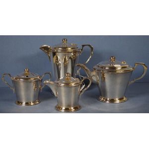 Four piece Art Deco silver plate tea & coffee set, including…