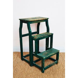 Antique wooden library steps and ladders (see also metamorphic chairs ...