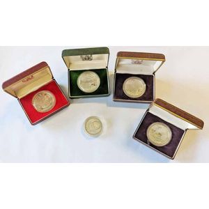 New Zealand: five $1 silver coins, including 1983 special issue…