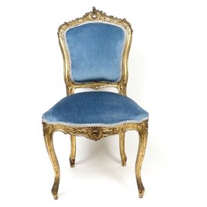 Baby Blue French Louis Armchair - Englanderline