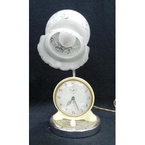 A Pifco Timeside bedside lamp with an alarm clock, height 32 cm