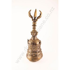 Javanese Buddhist Temple Bell with Dorje Scepter Finial - Zother - Oriental