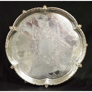 Victorian silver plated footed tray by Fenton Brothers,…
