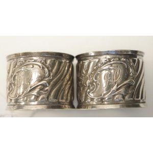 Pairs of antique sterling silver serviette / napkin rings - price guide and  values