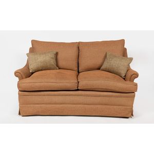 A 'Crescent' linen upholstered two seat sofa by Moran for…