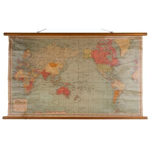 Two classroom vintage maps of Australia and the world,…