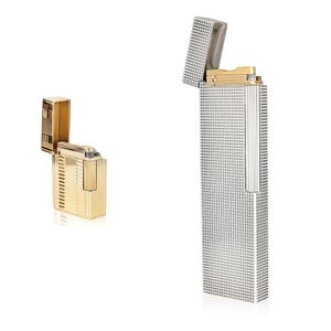 18ct gold cigarette lighter and silver plated table-top lighter,…