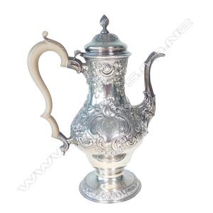 Antique sterling silver coffee pots 
