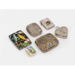 A collection of silver and silver plate items, comprising six…