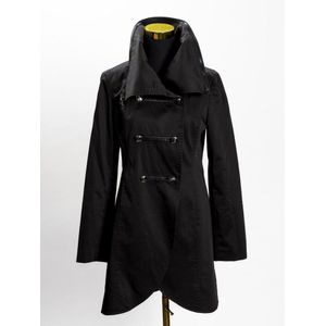 Louis Vuitton Reversible Zipper Sleeve Hooded Wrap Coat BLACK. Size 44
