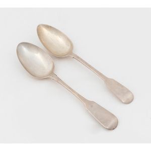 6 Silver-plated Table Spoons, Tablespoons by Bruckmann, Swabian Pattern 