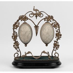 An Australian silver plate emu egg stand, 19th century, with…