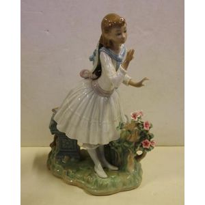 Vintage Lladro Victorian Girl on Swing 1296 Figurine Sculpture