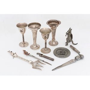 A collection of silverplated vessels and accoutrements,…