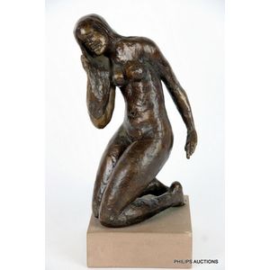 Boyd, Guy, girl brushing her hair, cast bronze model, incised…