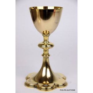 A French .950 silver gilt altar chalice set in a travelling…