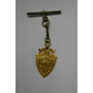 Antique English 9ct gold fob medal, marked Birmingham, 9ct…