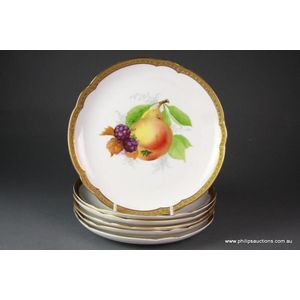 A suite of six Rosenthal fruit study plates, later 20th century,…