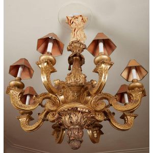 An impressive and fine quality Italian giltwood and gesso…