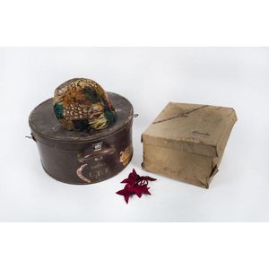 A lady's feather hat, hat box and hat case, early 20th century,&hellip;