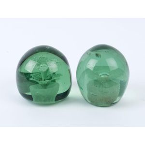 Two antique English glass dumps, 19th century, 10 cm and 9.5 cm…