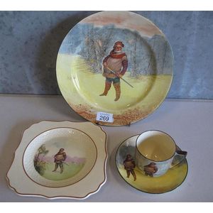 Royal Doulton Falstaff cup & saucer, two plates, measures 26.5…