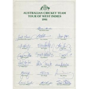 1991-99 collection of Australian Official Team sheets, all…