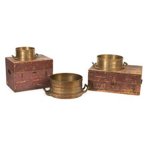 Set of three Imperial Standard measures, Bushel, Half Bushel…