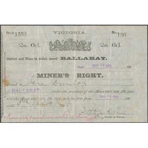 Women On the Goldfields: Miner's Rights - Ballarat, dated March…