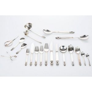 銀製 ジョージジェンセン Acorn カトラリー 10点 デンマーク GEORG JENSEN(ジョージ・ジェンセン) ACORN(エコーン