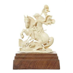 German Ivory Carving of St George and Dragon - Zother incl. carved ...