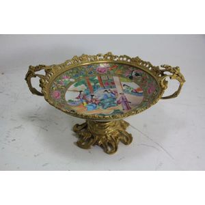 A 19th century French ormolu mounted comport with Cantonese…