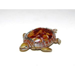 Rare antique brass and tortoiseshell vesta in the shape of a…